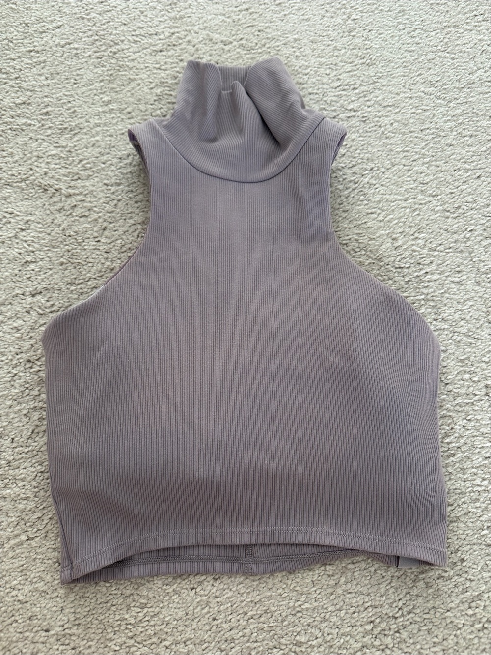 POPFLEX Sleeveless Ribbed Mock Neck Crop Top - Mauve